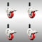 Service Caster 3 Inch 316SS Red Poly Swivel 1-1/8 Inch Expanding Stem Caster Set Lock Brake SCC-SS316TTLEX20S314-PPUB-RED-118-4 - alternate 1